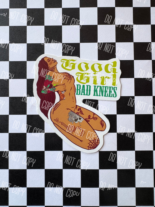 Good Girl Bad Knees Vinyl Sticker